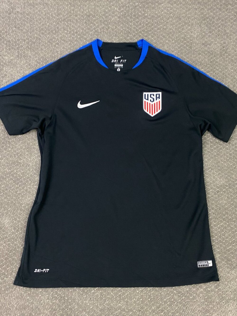 Nike USMNT Soccer Jersey Mens XL Fits Large Black 2016/17 USA US National Team